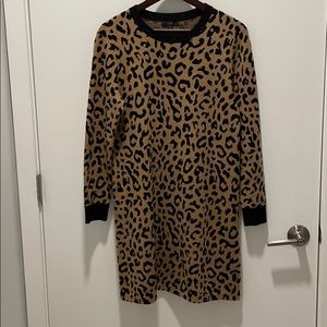 J. Crew leopard sweater dress size Medium